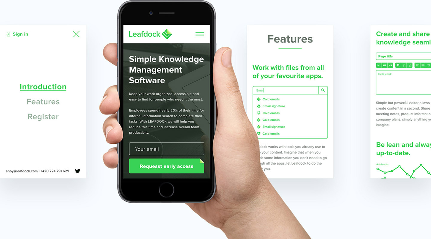 Leafdock landing page mobile
